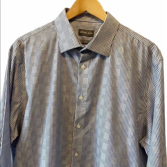 MENS MICHEAL KORS Slim Fit Striped Dress Shirt - Picture 2 of 8
